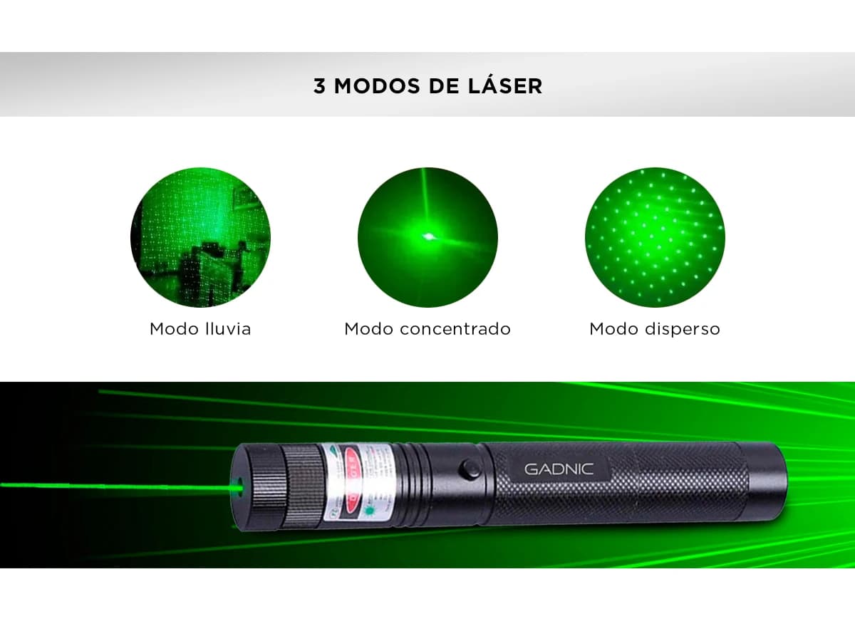 Gadnic P-LASER - Puntero Laser Verde Inalambrico 3 Modos imagen 5