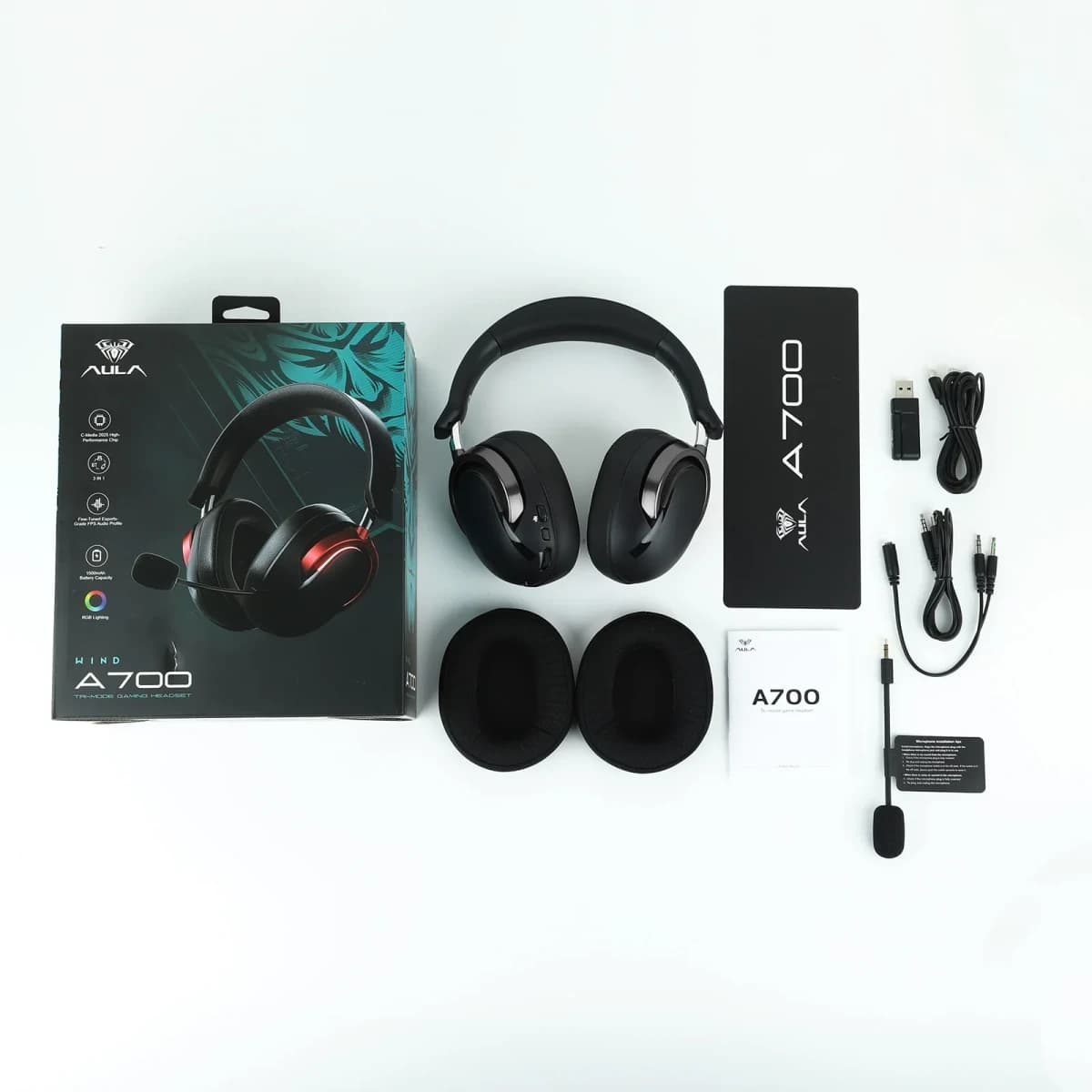 Auricular Gamer AULA A700 RGB Inalambrico imagen 4