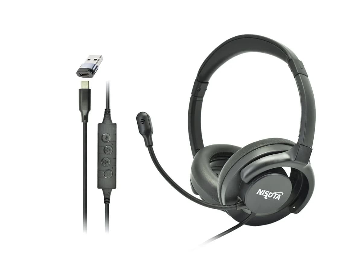 Auricular Nisuta NS-AU27 Multiuso USB-C/USB-A con Micrófono ENC